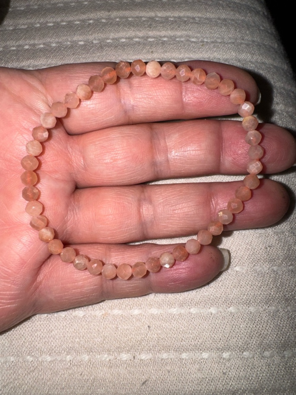 Peach Moonstone Micro Bracelet